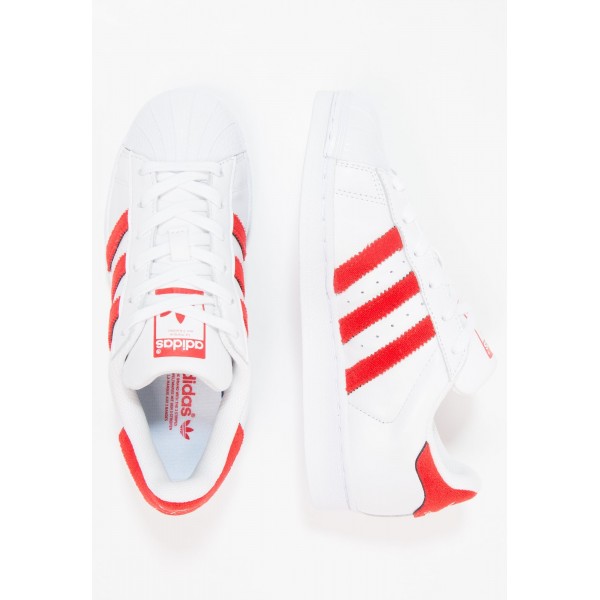 Damen / Herren Adidas Originals SUPERSTAR - Fitnessschuhe Low - Weiß/Footwear Weiß/Scharlachrot Rot/Solar Rot