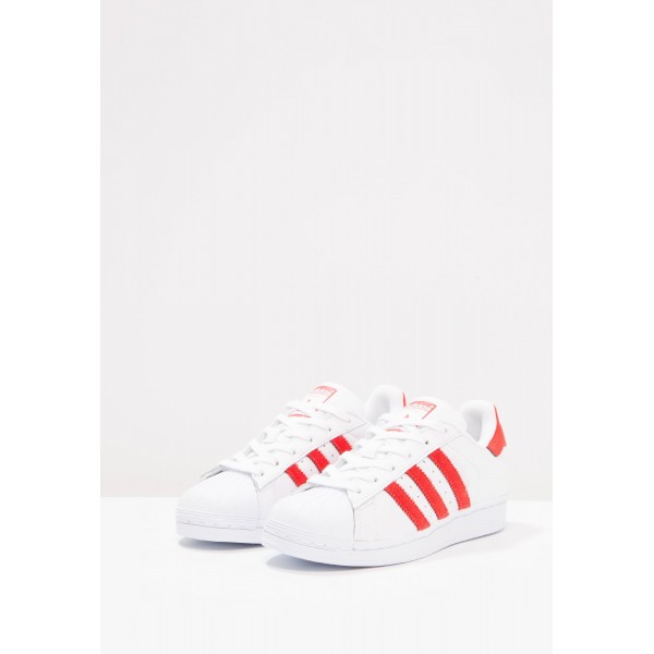 Damen / Herren Adidas Originals SUPERSTAR - Fitnessschuhe Low - Weiß/Footwear Weiß/Scharlachrot Rot/Solar Rot