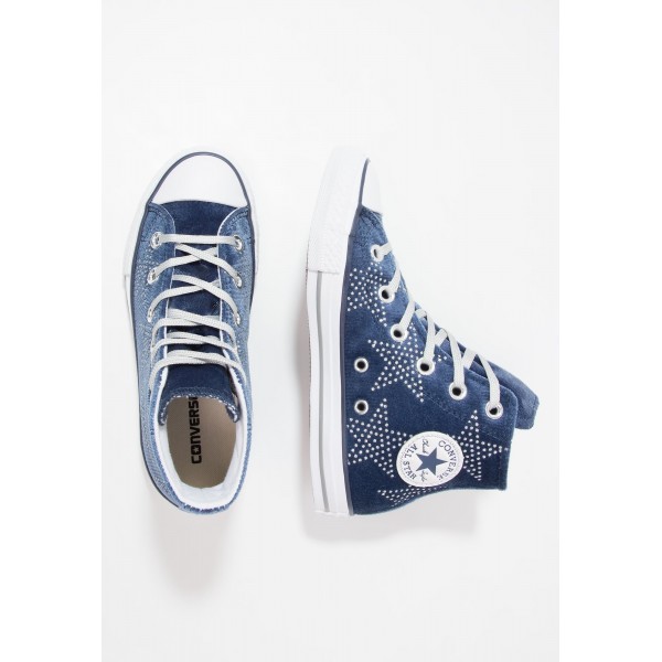 Kinder Converse CTAS HI VELVET STARS - Freizeitschuhe Hoch - Marineblau/Weiß