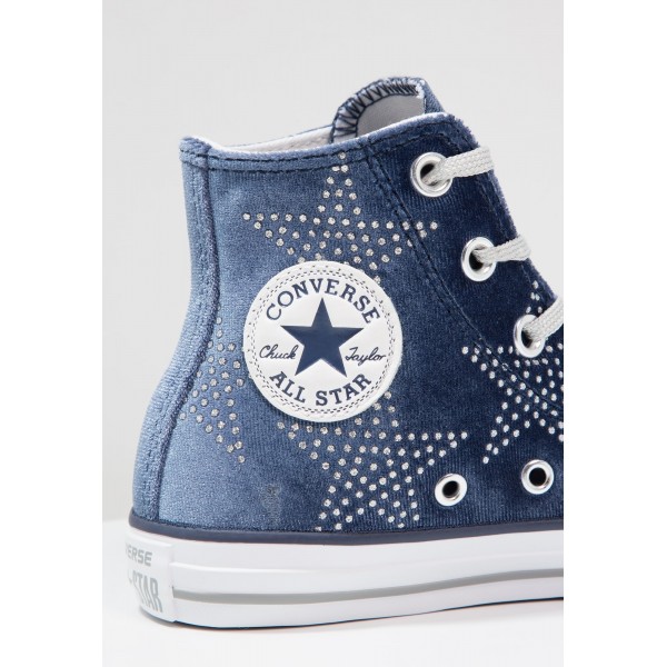 Kinder Converse CTAS HI VELVET STARS - Freizeitschuhe Hoch - Marineblau/Weiß