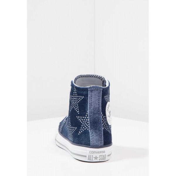 Kinder Converse CTAS HI VELVET STARS - Freizeitschuhe Hoch - Marineblau/Weiß