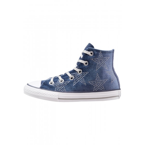 Kinder Converse CTAS HI VELVET STARS - Freizeitschuhe Hoch - Marineblau/Weiß