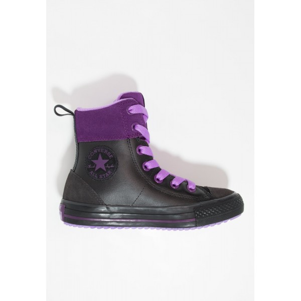 Kinder Converse CHUCK TAYLOR ALL STAR ASPHALT BOOT - Laufschuhe Hoch - Obsidian Schwarz/Nacht Lila/Violet