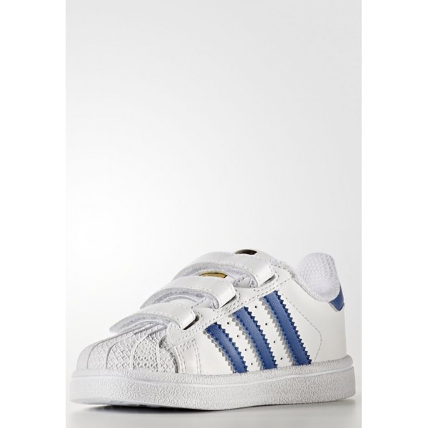 Kinder Adidas Originals SUPERSTAR CF - Laufschuhe Low - Weiß/Euro Blau