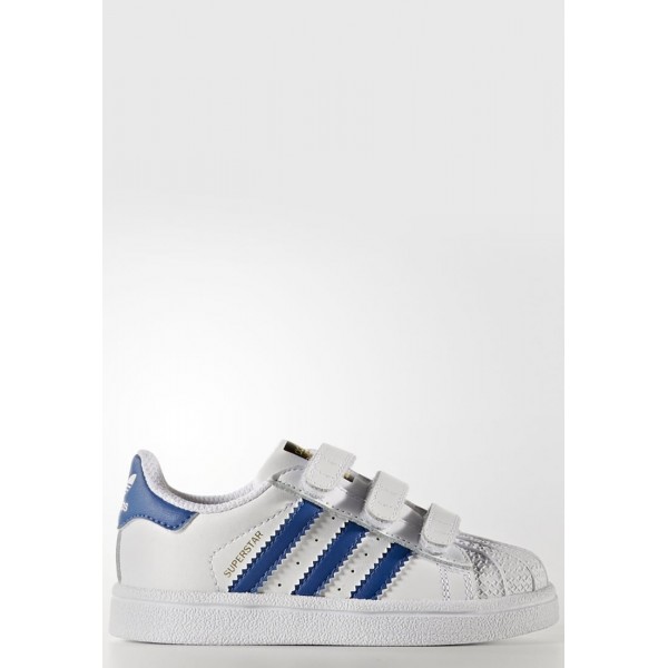 Kinder Adidas Originals SUPERSTAR CF - Laufschuhe Low - Weiß/Euro Blau