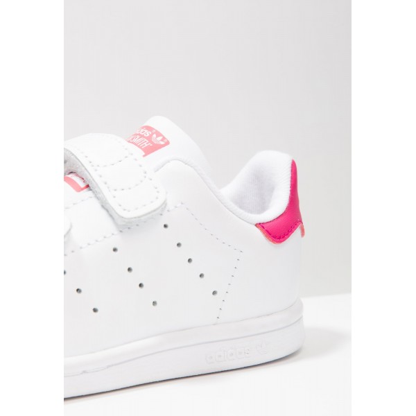 Kinder Adidas Originals STAN SMITH CF I - Schuhe Low - Weiß/Himbeerrot/Bold Pink