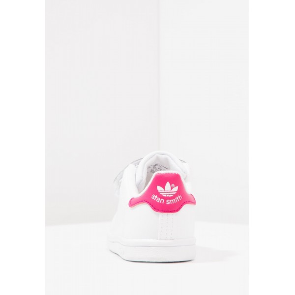 Kinder Adidas Originals STAN SMITH CF I - Schuhe Low - Weiß/Himbeerrot/Bold Pink