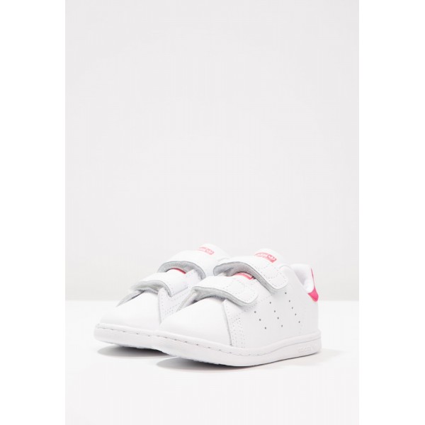 Kinder Adidas Originals STAN SMITH CF I - Schuhe Low - Weiß/Himbeerrot/Bold Pink