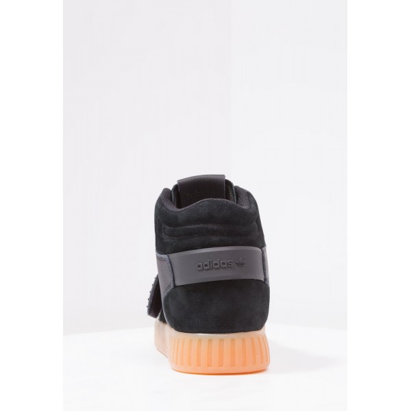 Damen / Herren Adidas Originals TUBULAR INVADER STRAP - Freizeitschuhe Hoch - Dunkel Staubgrau/Core Black/Weiß