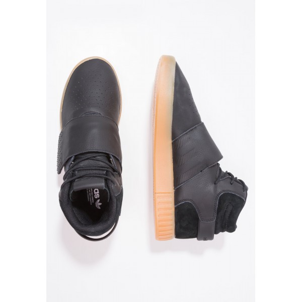 Damen / Herren Adidas Originals TUBULAR INVADER STRAP - Freizeitschuhe Hoch - Dunkel Staubgrau/Core Black/Weiß