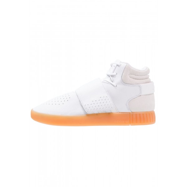 Damen / Herren Adidas Originals TUBULAR INVADER STRAP - Laufschuhe Hoch - Weiß/Hellgrau/Orange
