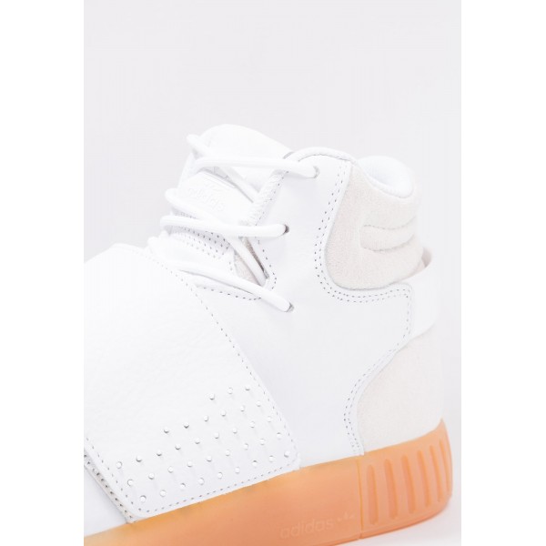 Damen / Herren Adidas Originals TUBULAR INVADER STRAP - Laufschuhe Hoch - Weiß/Hellgrau/Orange