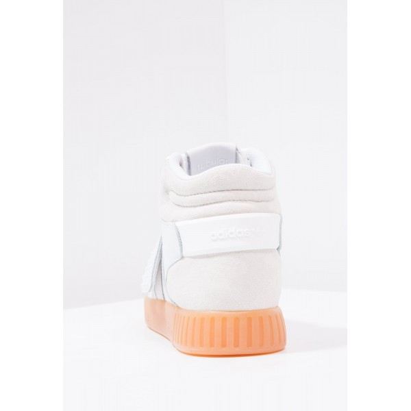 Damen / Herren Adidas Originals TUBULAR INVADER STRAP - Laufschuhe Hoch - Weiß/Hellgrau/Orange
