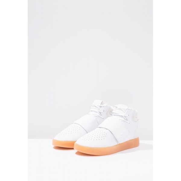 Damen / Herren Adidas Originals TUBULAR INVADER STRAP - Laufschuhe Hoch - Weiß/Hellgrau/Orange